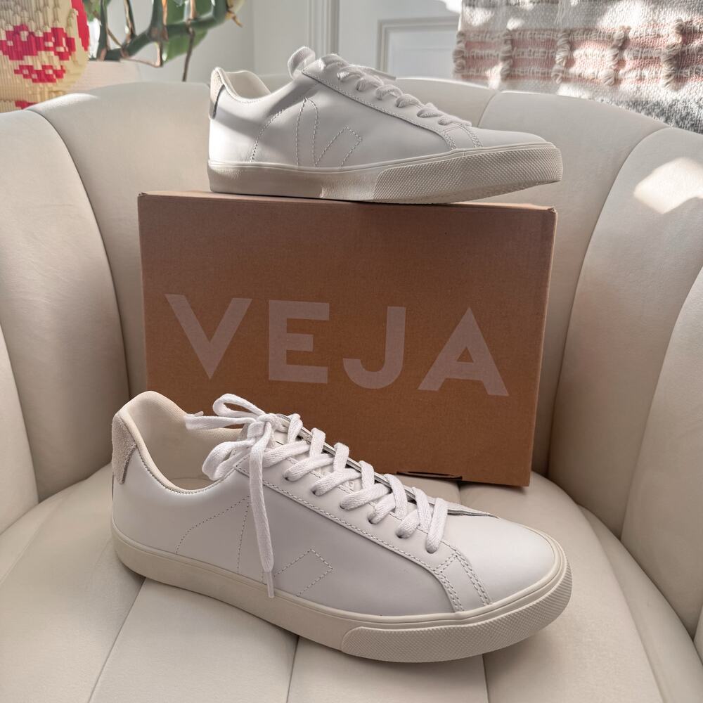 Veja Esplar Extra White Casual Low Top Leather Sneakers Women's Size 10 With Box